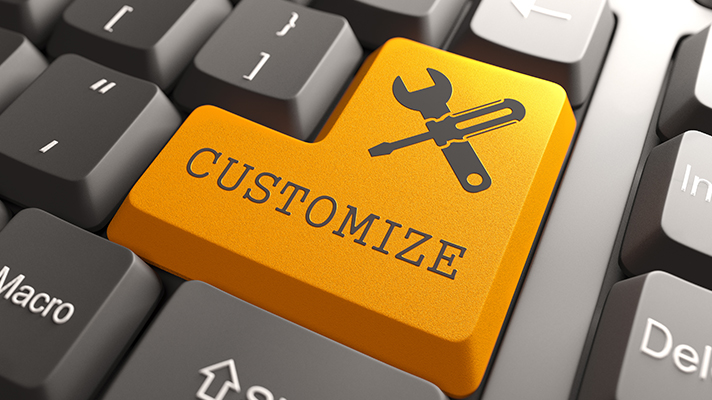 customize 라고 쓰여 있는 키보드