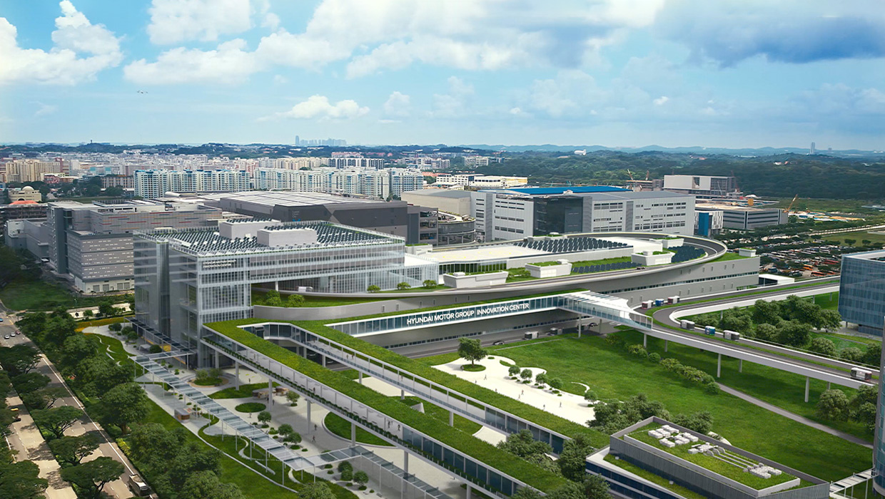 현대자동차그룹 싱가포르 이노베이션 센터 전경 모델링