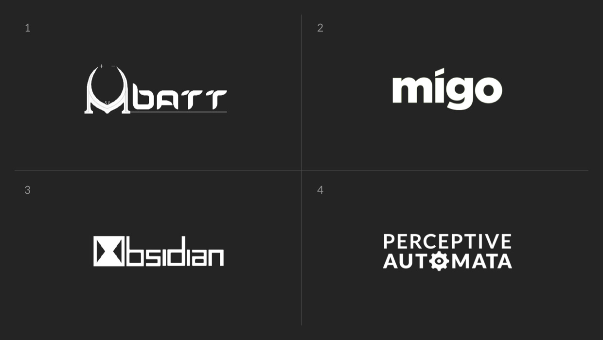 UBATT, Migo, Obsidian Sensors, Perceptive Automata logo