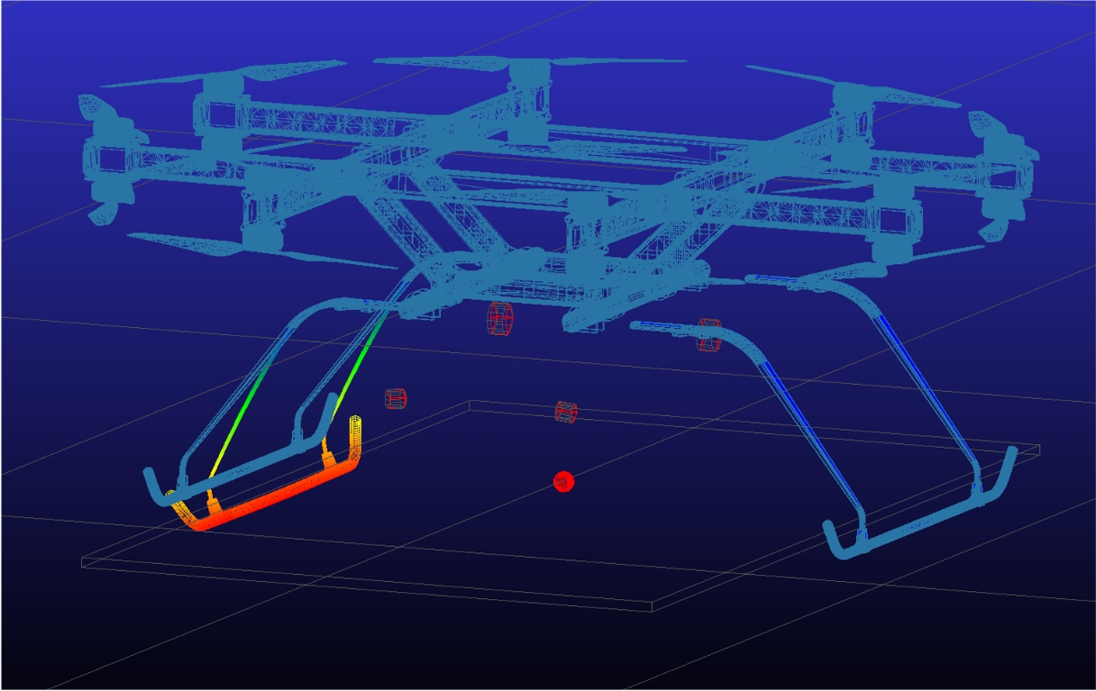 항공 모빌리티의 랜딩 기어 그래픽 모델
