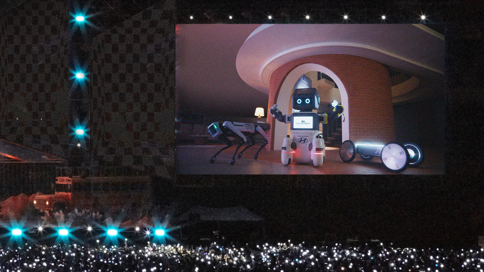방탄소년단의 부산 콘서트에서 현대차그룹의 로봇들이 등장했다