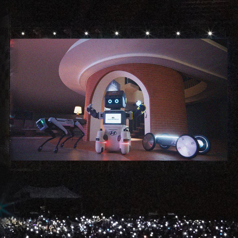방탄소년단의 부산 콘서트에서 현대차그룹의 로봇들이 등장했다