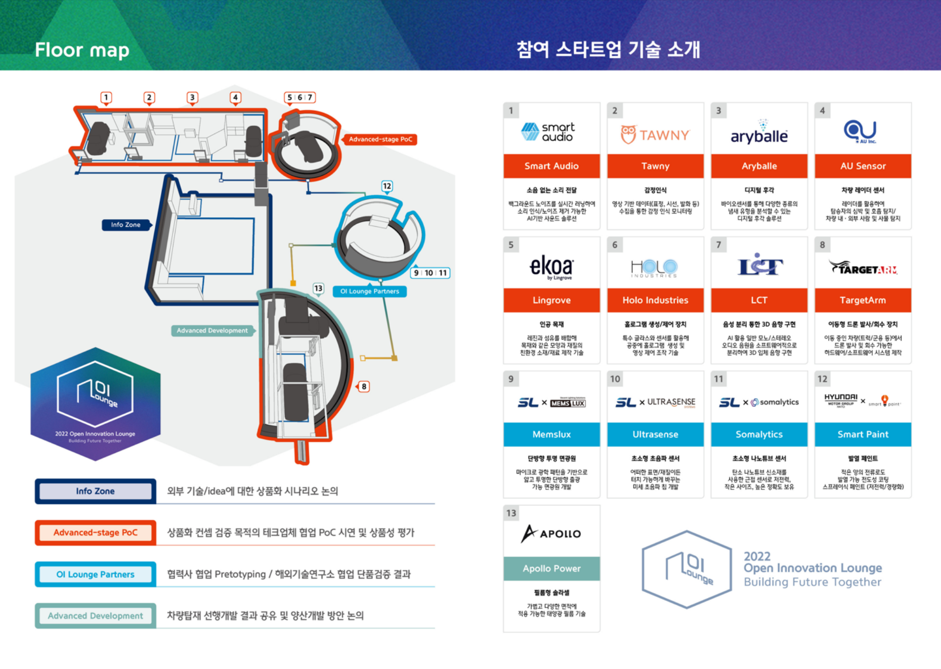 오픈 이노베이션 라운지 부스 맵