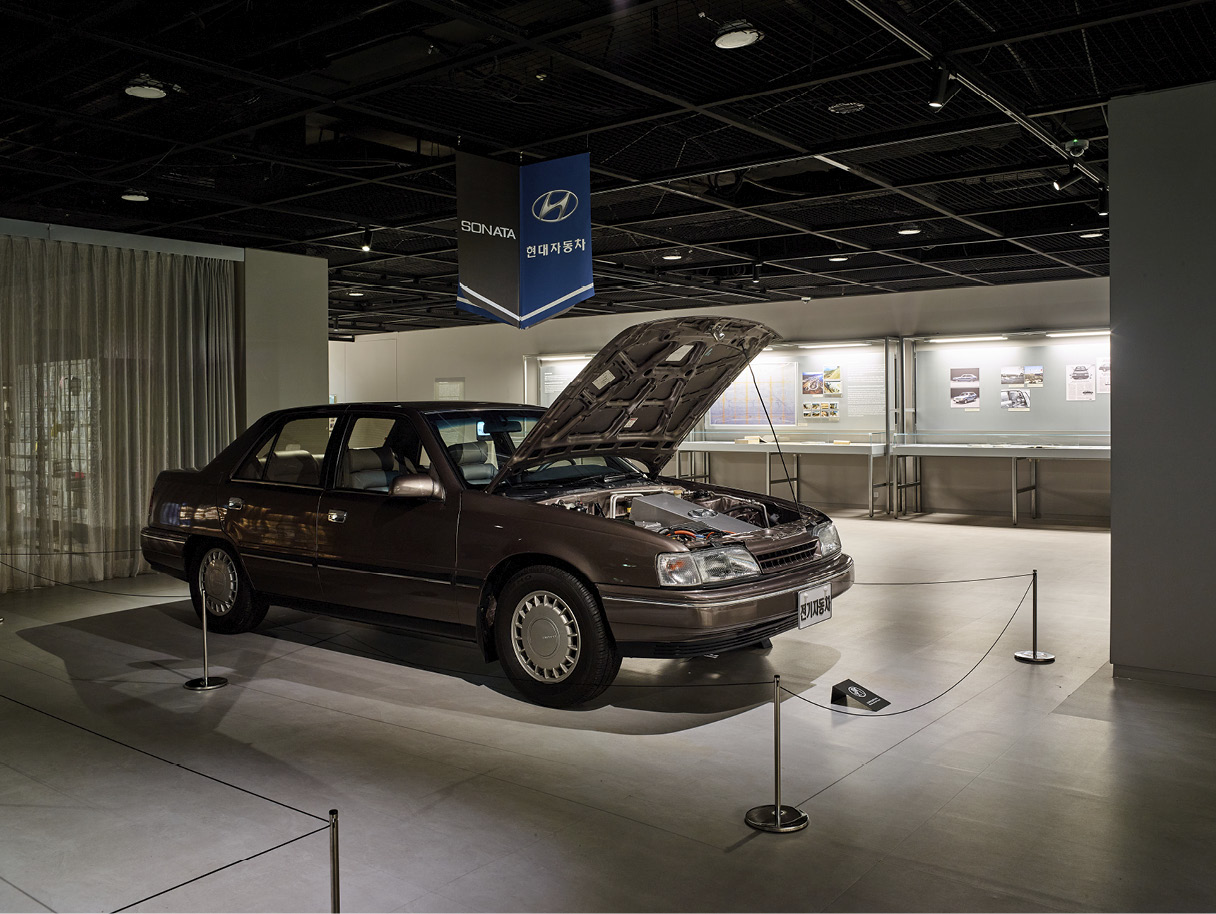 Sonata EV test car in the exhibition
