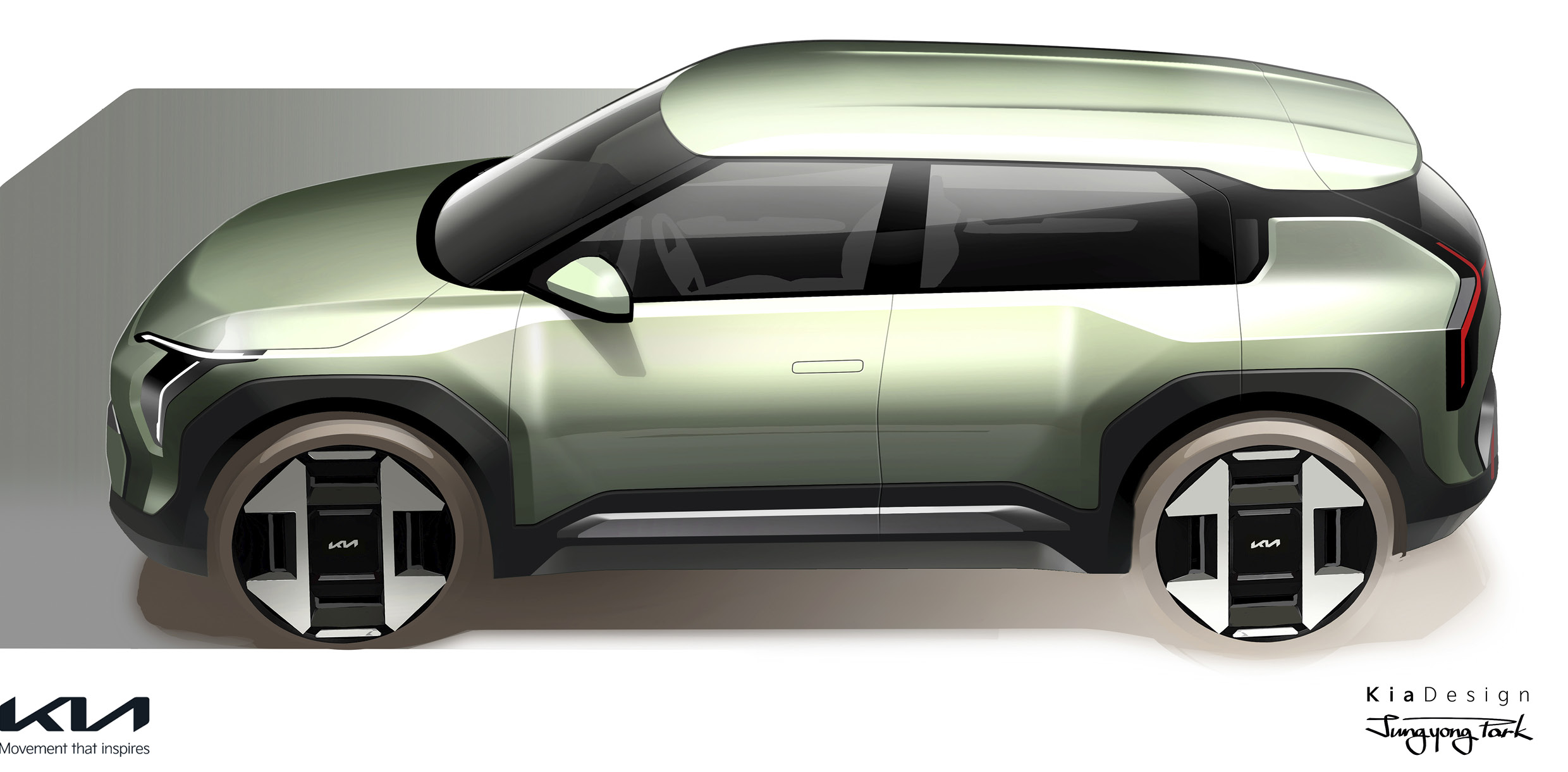 기아 EV3의 스케치 디자인 모습