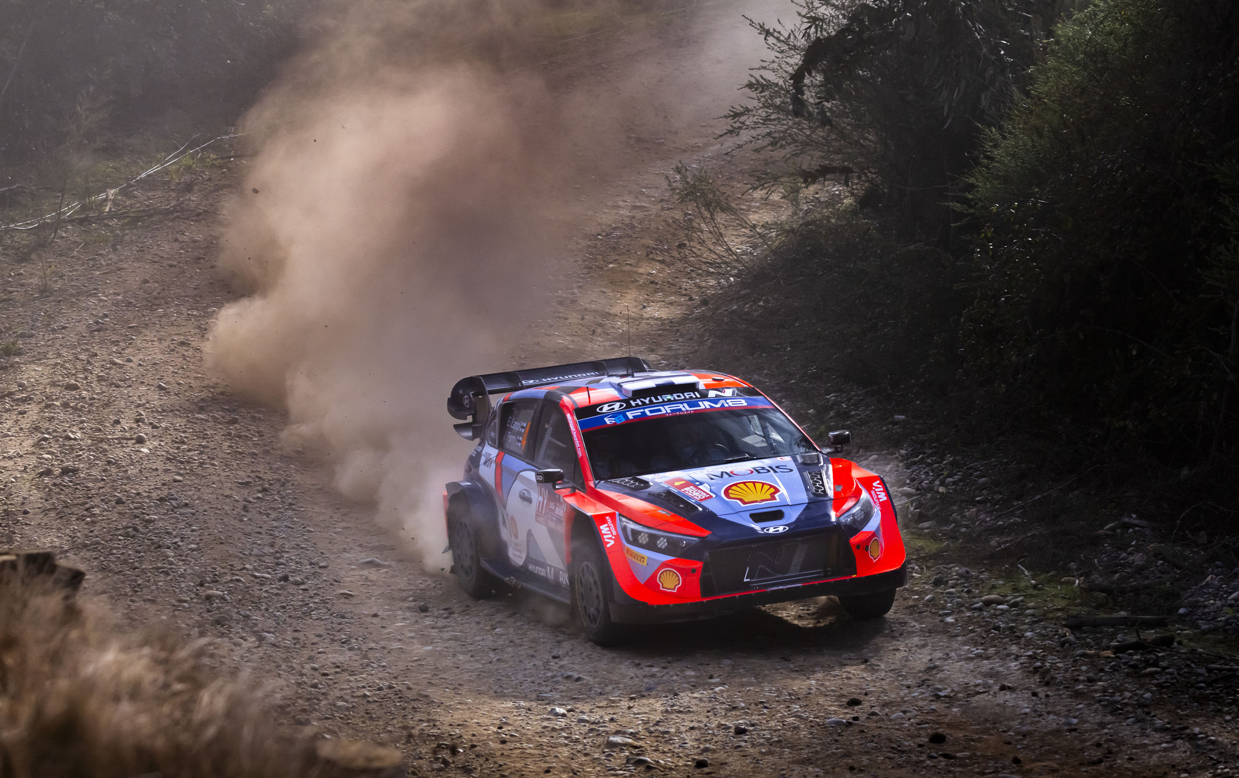 A Rally 1 Machine Running Down the Rally Course