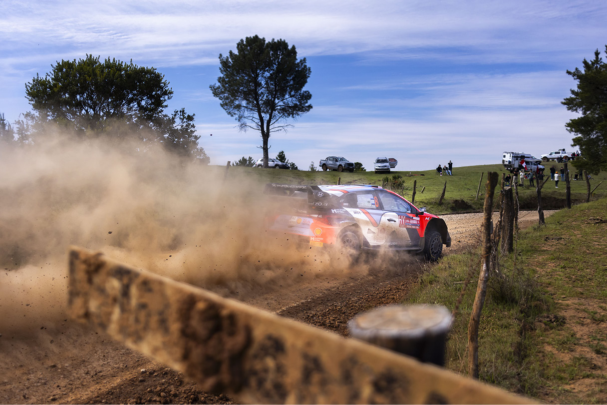 A Rally 1 Machine Running Down the Rally Course