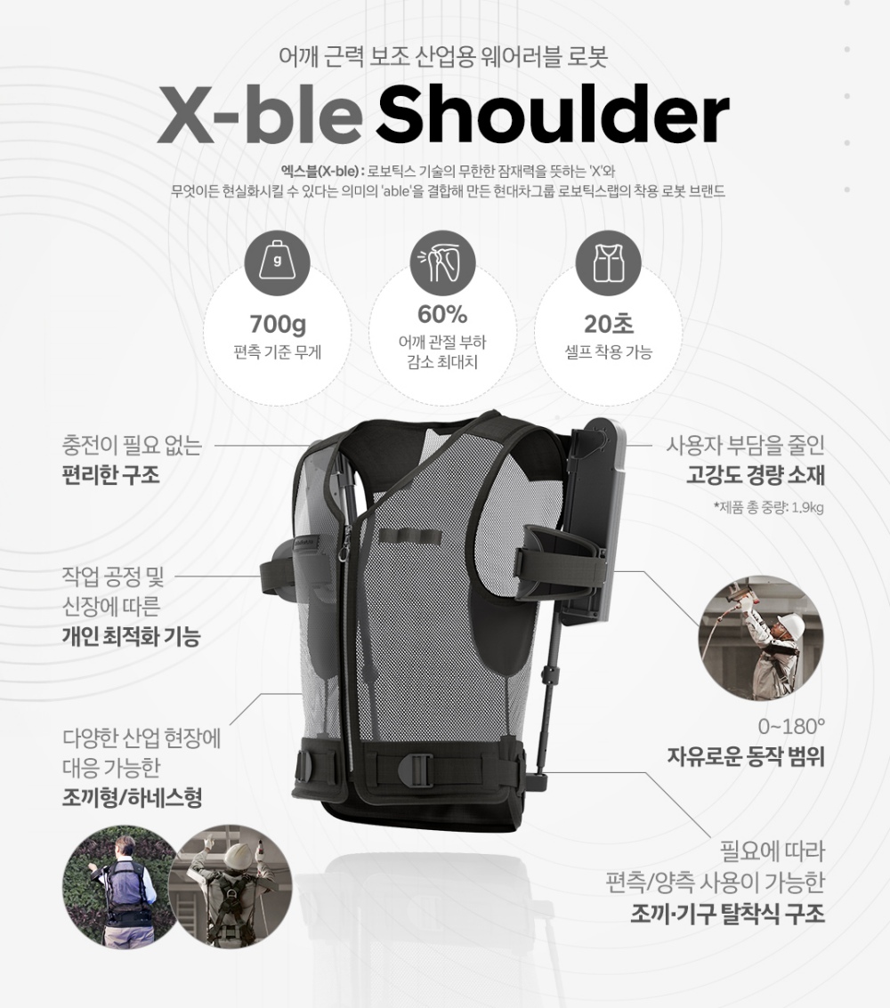 엑스블 숄더의 특징을 정리한 인포그래픽