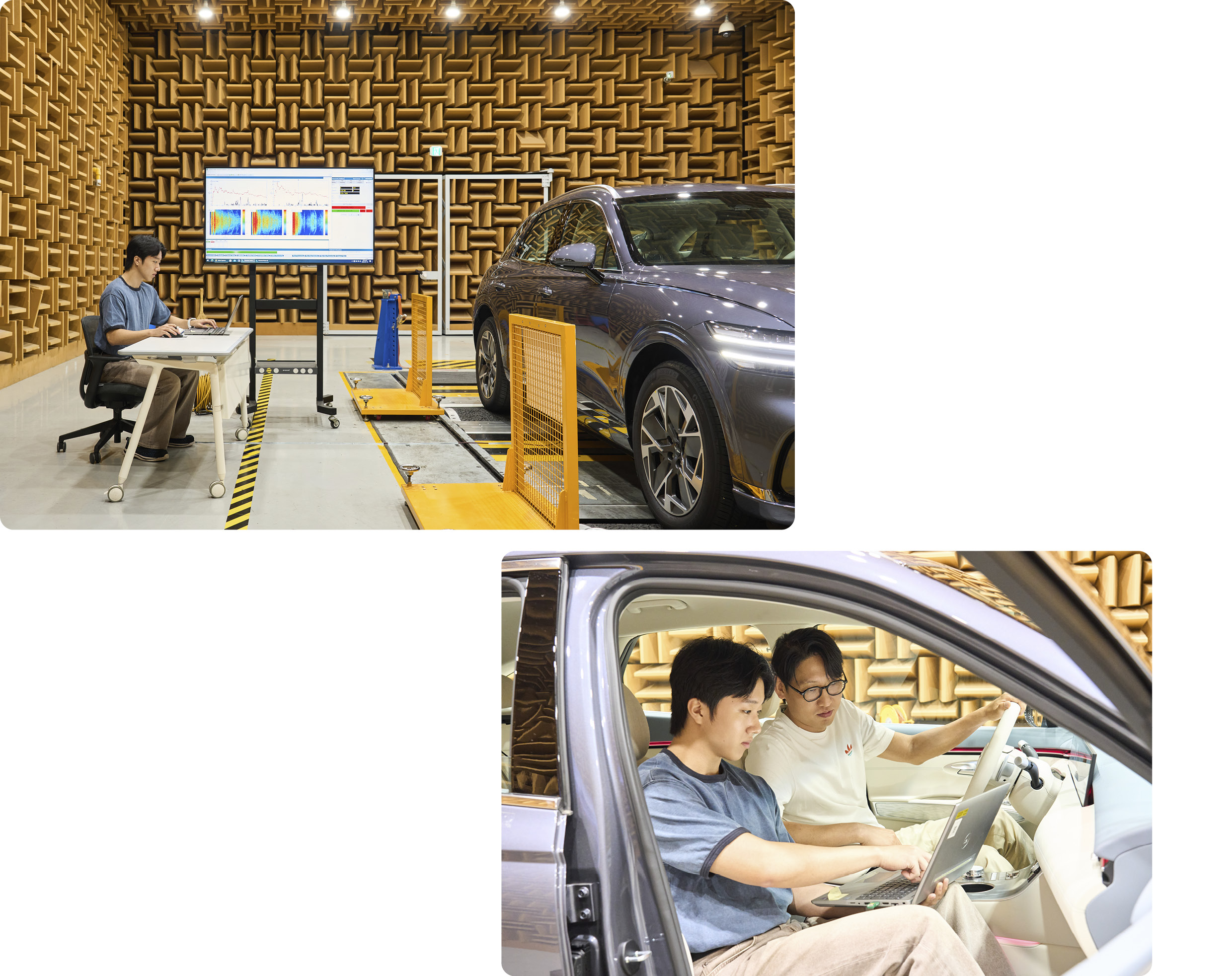 GV70 전동화모델 NVH 시험 모습